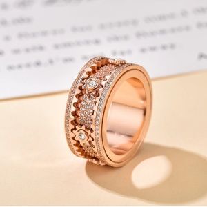 Rose gold plated cogwheel fidget ring, anxiety relieving ring for  her